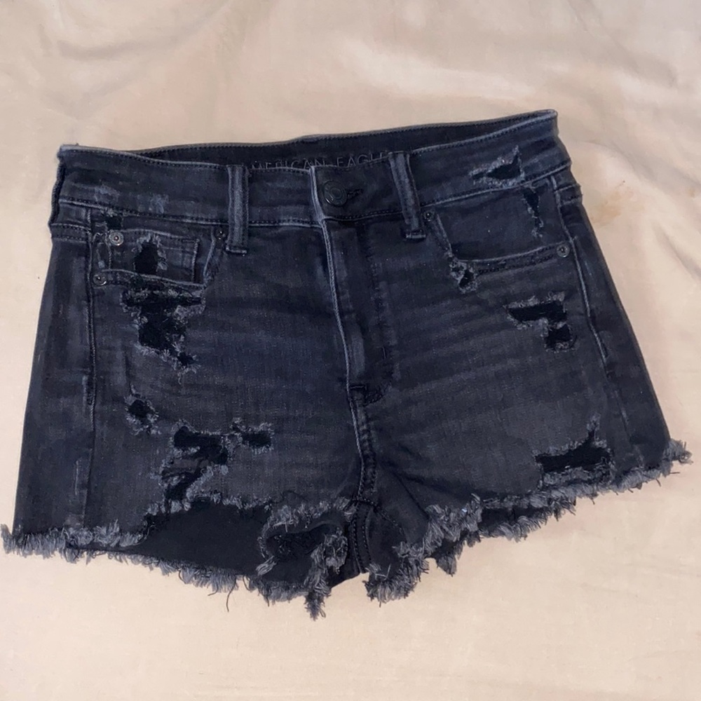 Really short shorts. Super cute. Hi rise